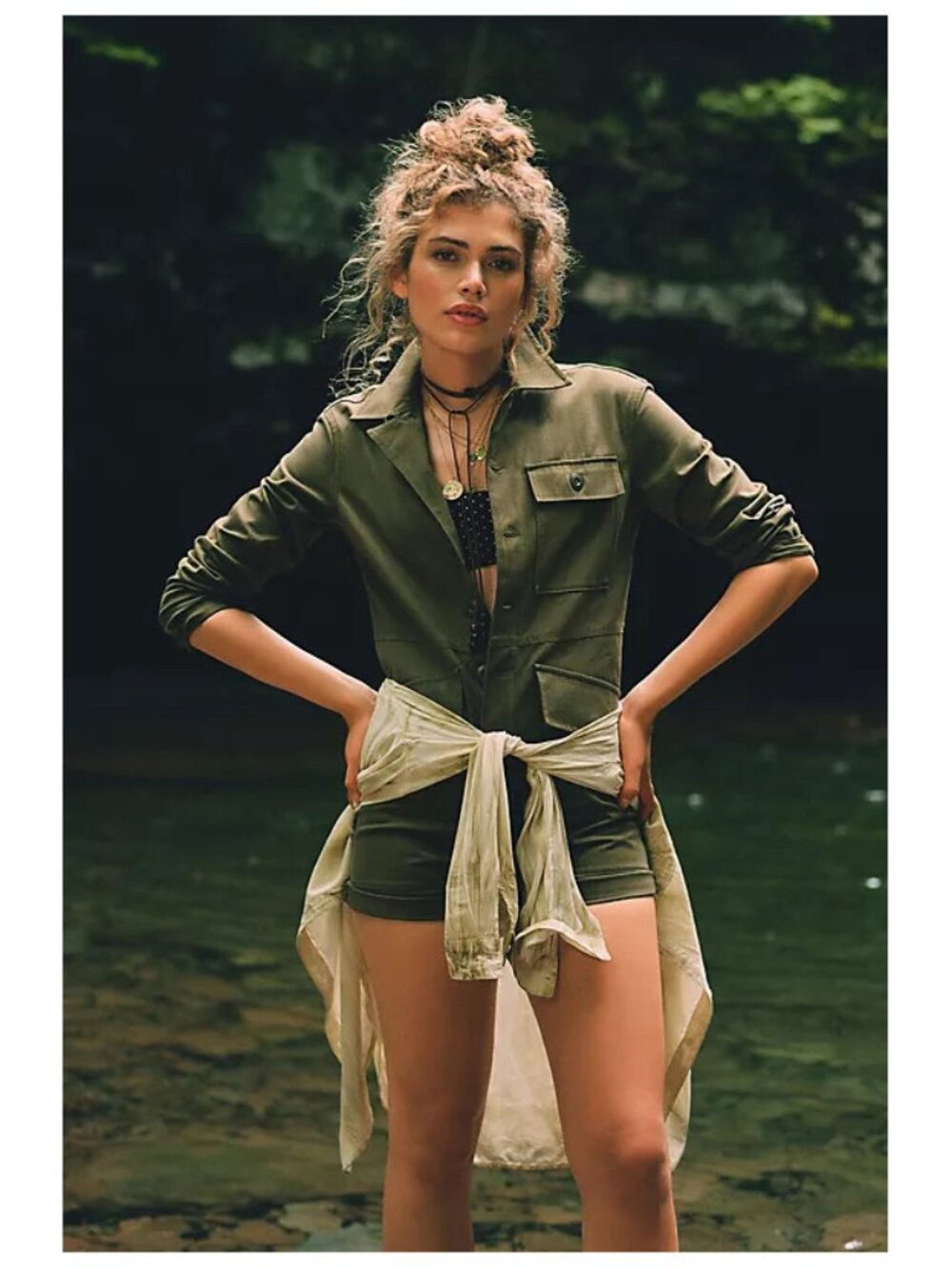 Mare Mare | 100% Cotton Olive Utility Romper | NWT - Picture 6 of 7